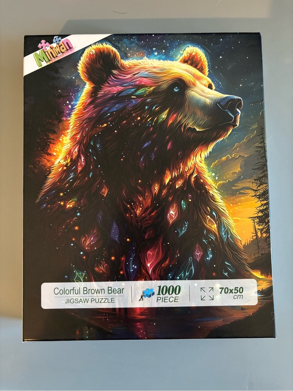 Colorful Brown Bear 1000 piece jigsaw puzzle